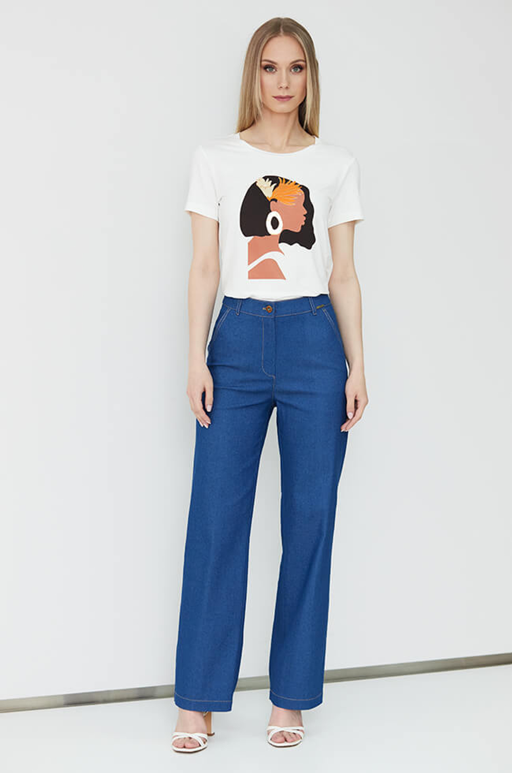 3807 Брюки женские (синий джинс)