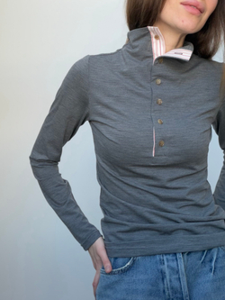 Лонг со стойкой серый шерстяной