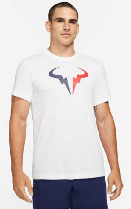 Мужская теннисная футболка Nike Court Dri-Fit Tee Rafa M - white/binary blue/university red