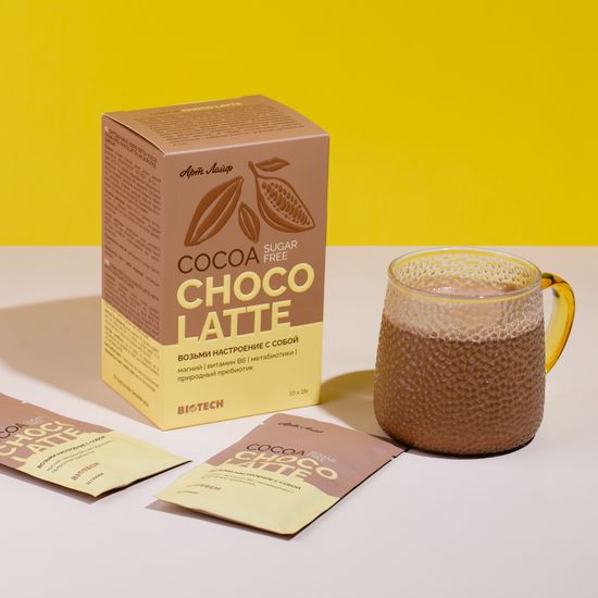 Какао БЕЗ САХАРА «Шоко латтэ» со вкусом белого шоколада