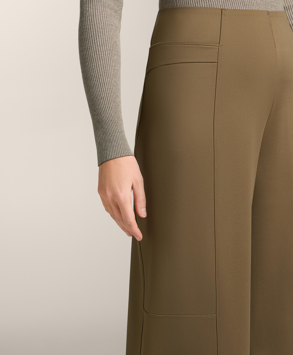 OYSHO Брюки прямого кроя с высокой посадкой и эффектом неопрена, оливково-зеленый