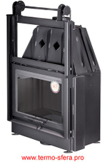 Каминная топка Экокамин Альфа 700 KВ с контргрузом черный шамот