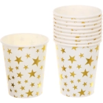 Стакан бумажный 0,2л в наборе 10 шт «Звездное синяие», золото