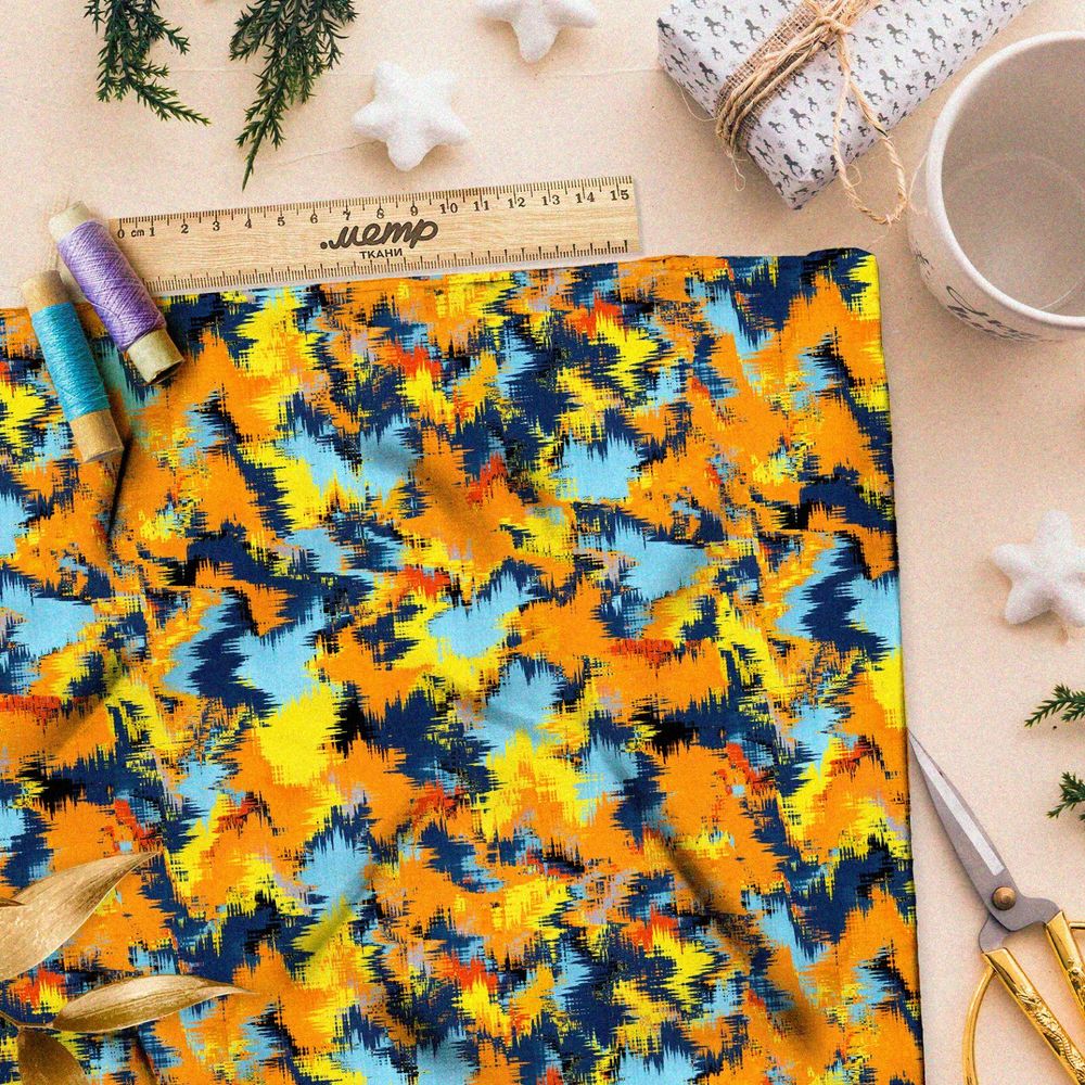 Ткань бифлекс отражение осени в реке