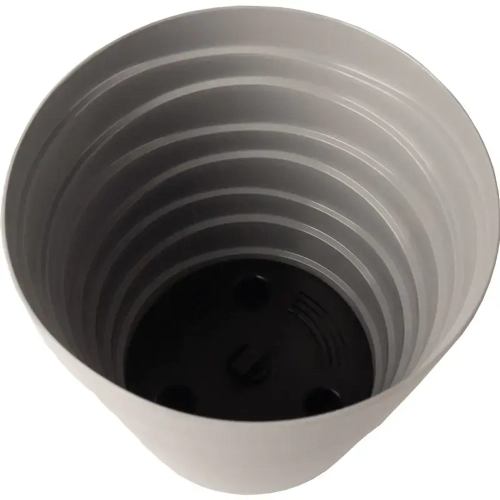 Кашпо для цветов пластиковое 1,4л d-14,5см «Бархан» Серый жемчуг