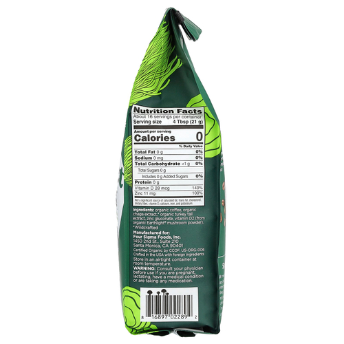 Four Sigmatic, Protect, органический кофе с витамином D, чага и индейка, молотый, средней обжарки, 340 г (12 унций)