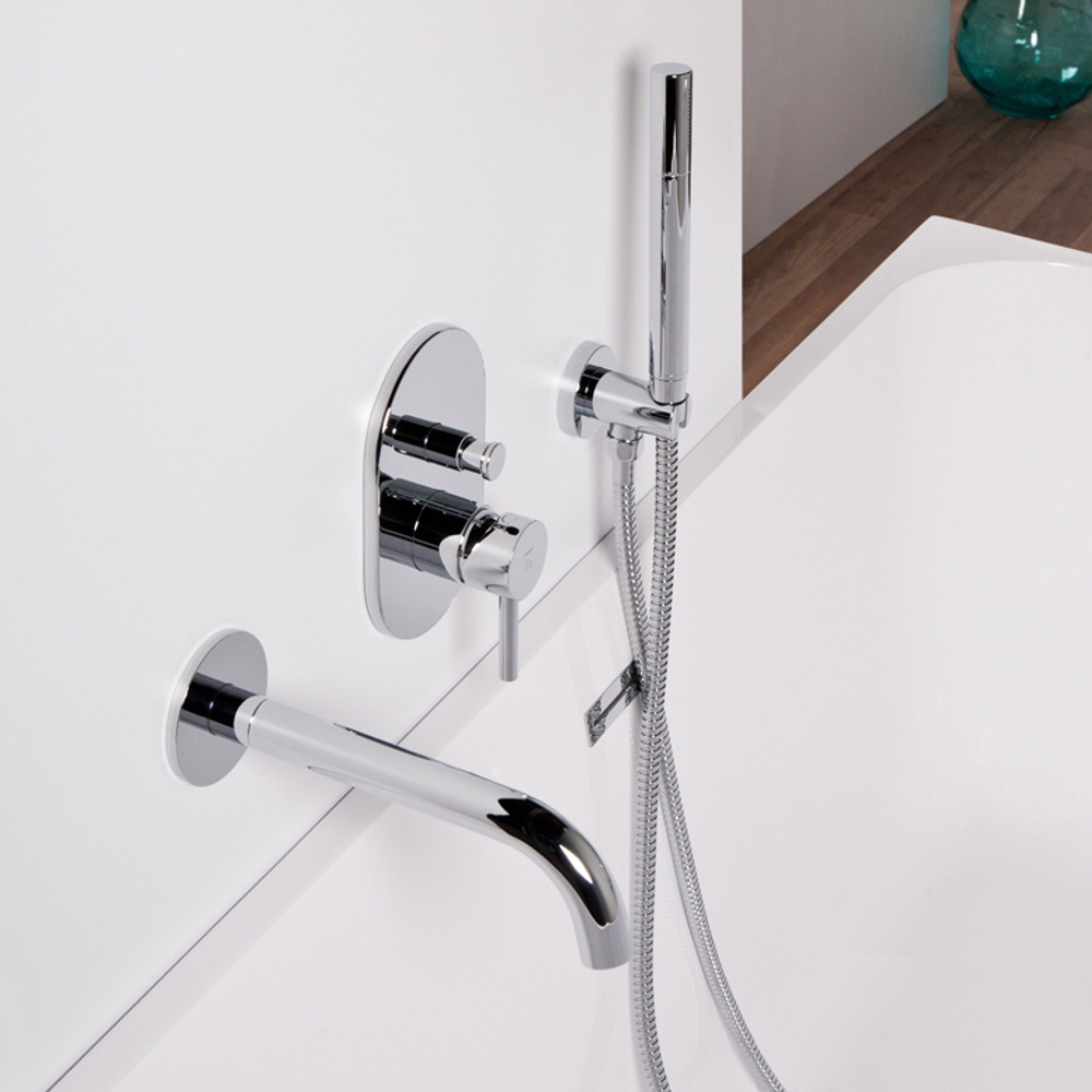 Steinberg Серия 100 Наружная часть для однорычажного встраиваемого смесителя для ванны/душа , с переключателем, хром (Скрытый корпус 010 2110 заказывать отдельно) 100 2103