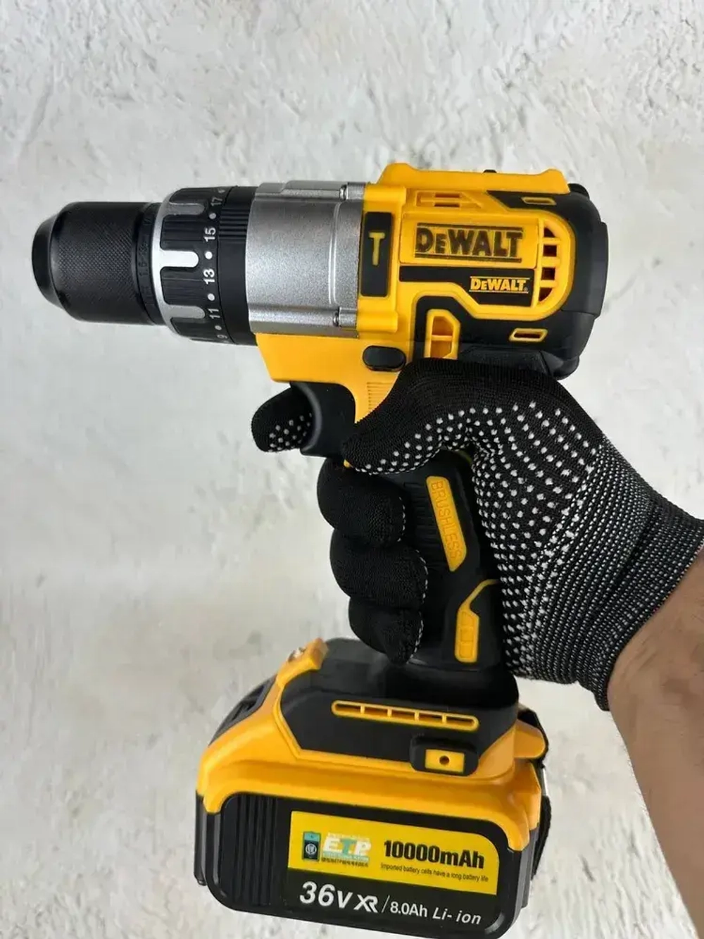 Дрель шуруповерт аккумуляторная ударная Dewalt 36В 2 АКБ в кейсе с набором инструментов