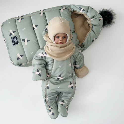 Зимний комплект на выписку "Пушинка принт" (model.29)