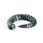 Гибкая игрушка-антистресс, змея с глазами, 3D печать, 27 см., болотный цвет