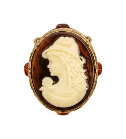 Народные промыслы AM-3264 Шкатулка «Камея Юность» (латунь, янтарь)