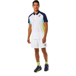 Мужское теннисное поло ASICS Match Polo Men - White, Light Blue