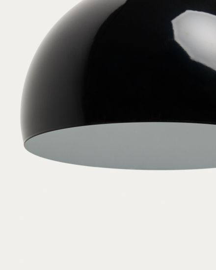 Напольная лампа Madali из стали с глянцевой черной отделкой и черным мрамором