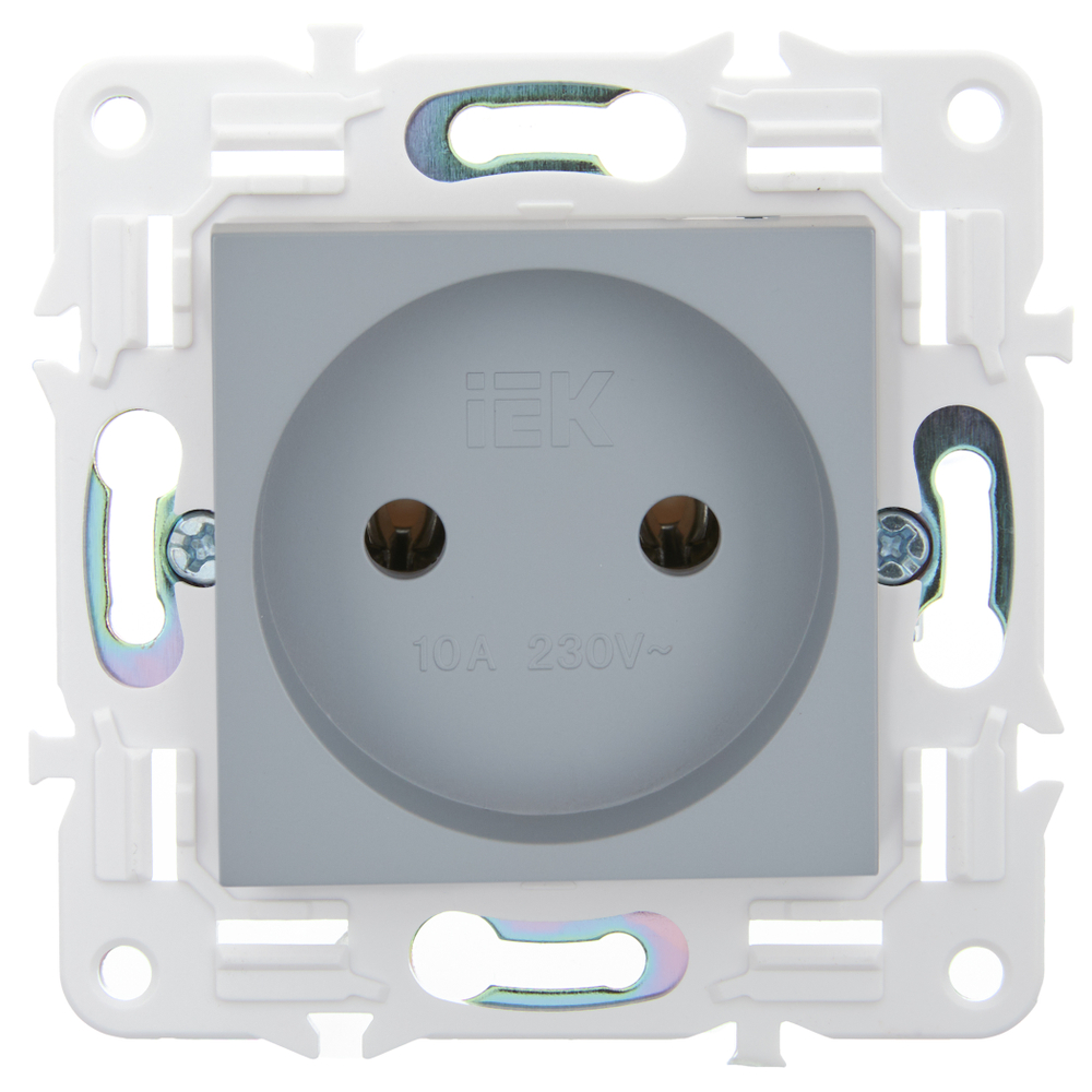 SKANDY Розетка без заземления без защитных шторок 10А SK-R02Gr серый IEK