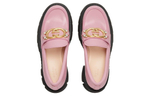 GUCCI Interlocking Patent Leather Platform Shoes Women"s Pink