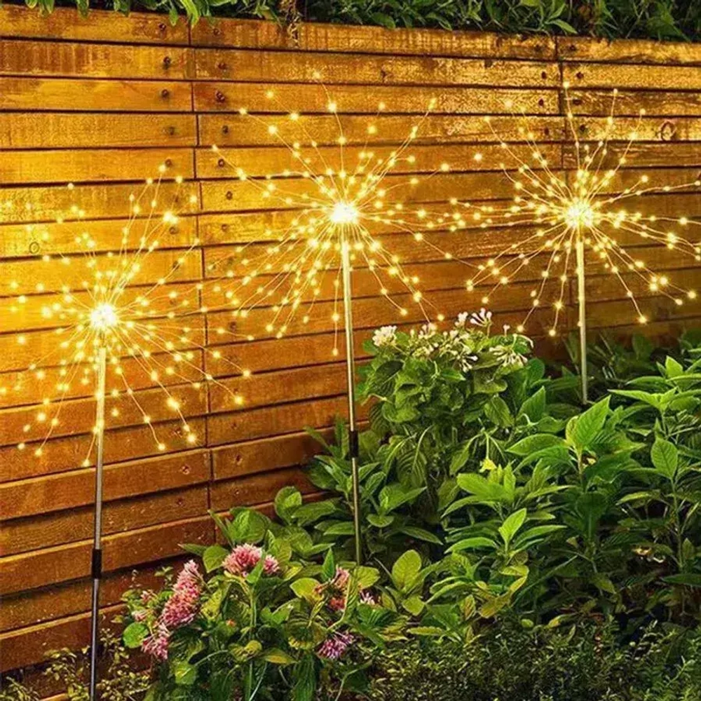 Декоративный уличный светильник 120 ламп на солнечной батарее "Фонарик Одуванчик"