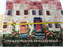 Футер вязаные домики купон 80-см+-5см