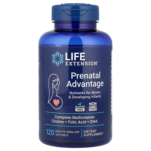 Life Extension, Prenatal Advantage, 120 легко проглатываемых капсул