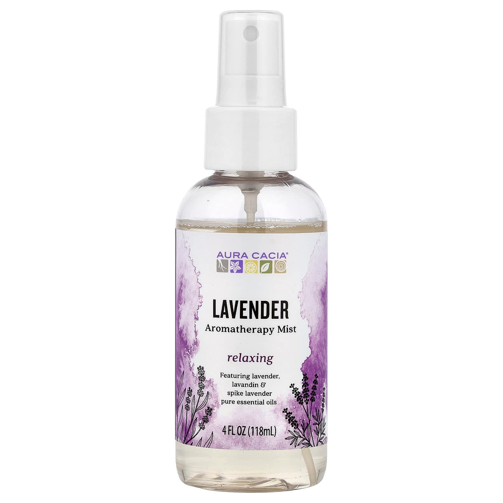Aura Cacia, ароматерапевтический спрей, лаванда, 118 мл (4 жидк. унции)