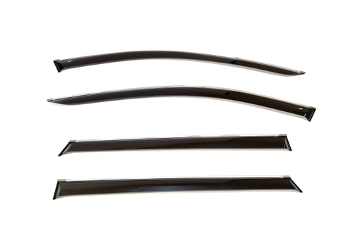 Дефлекторы боковых окон Cobra Tuning на Mazda CX9 2017 хромированный молдинг арт.M24417CR