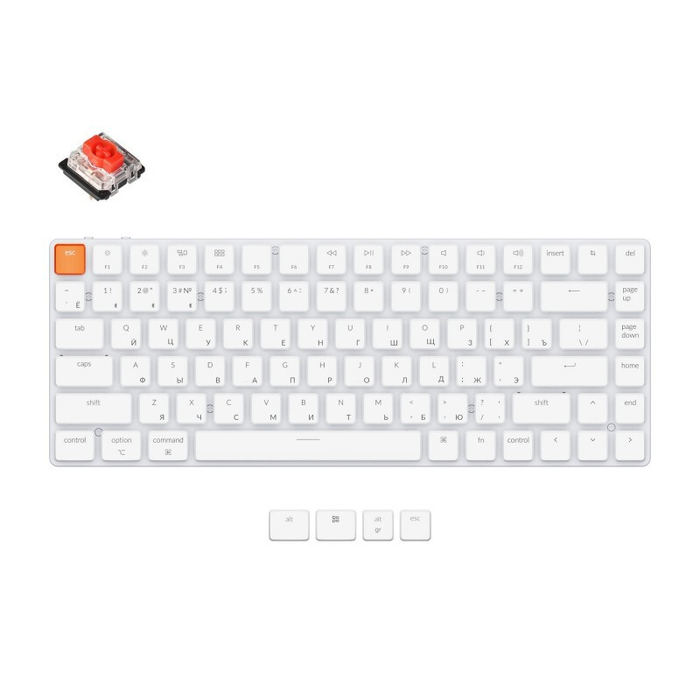Беспроводная механическая ультратонкая клавиатура Keychron K3, 84 клавиши, без подсветки, Gateron Red Switch (K3-K1)