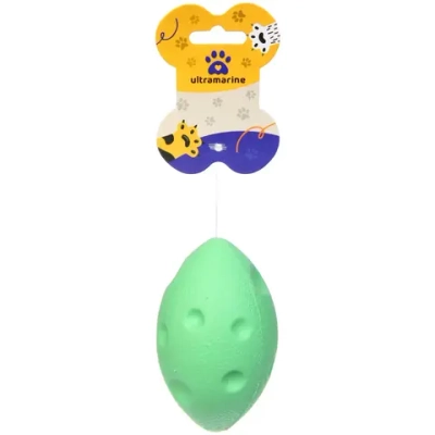 Игрушка - регби для собак средних, мелких и крупных пород «Сырик для Бро», цвет зеленый, 10*6*6см (лейбл)