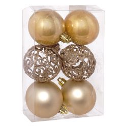 GAEM Набор из 6шт Украшение новогоднее "Шар", D 6 см, L17,5 W6 H12 см