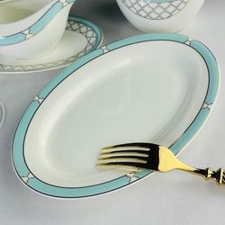 Lenardi 145-617 Овальное блюдо 23см ВЕРСАЛЬ в под.уп.(х30)Костяной фарфор