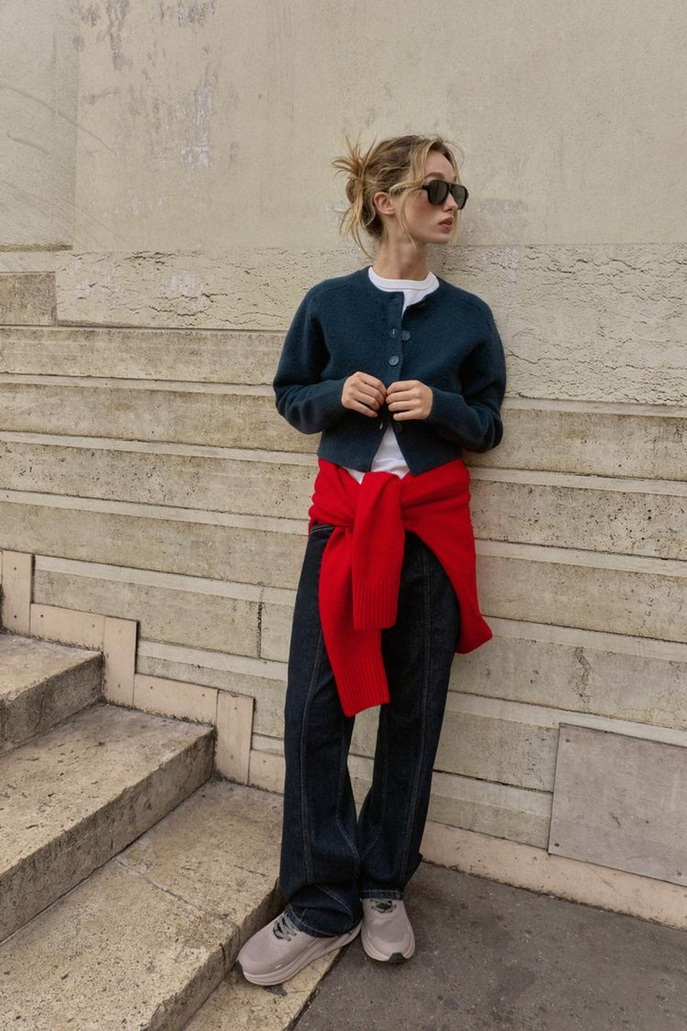 ZARA КАРДИГАН НА ПУГОВИЦАХ, МОРСКОЙ СИНИЙ