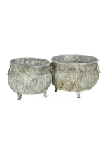 Набор из 2-х декоративных кашпо "Брокант" круглые из металла от CAMPO Home & Garden