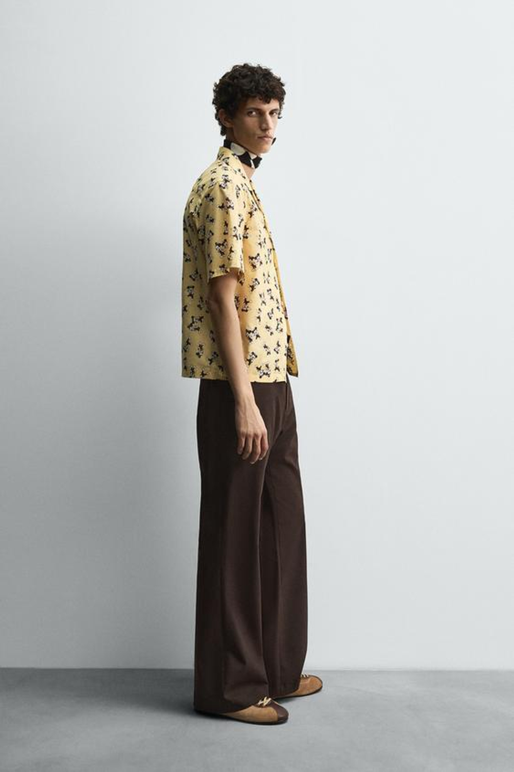 ZARA HARRY LAMBERT X DISNEY БРЮКИ КЛЕШ, КОРИЧНЕВЫЙ