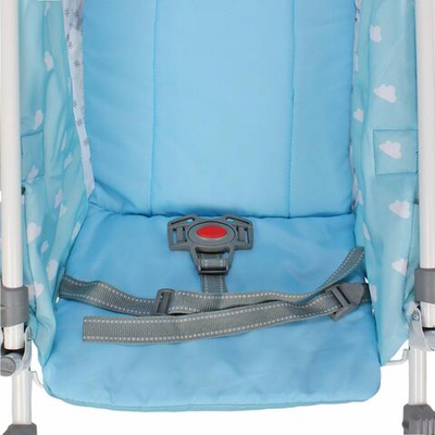 Санки-коляска "Наши Детки 3-1К" с облачками голубой