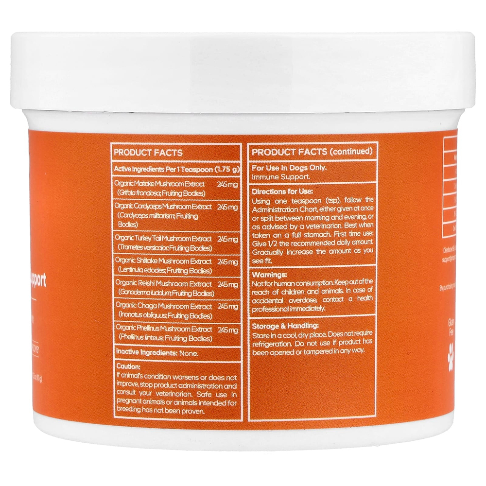 Codeage, ДНК Pet, Happy Immunity, органическая смесь грибов, для собак, 101 г (3,5 унции)