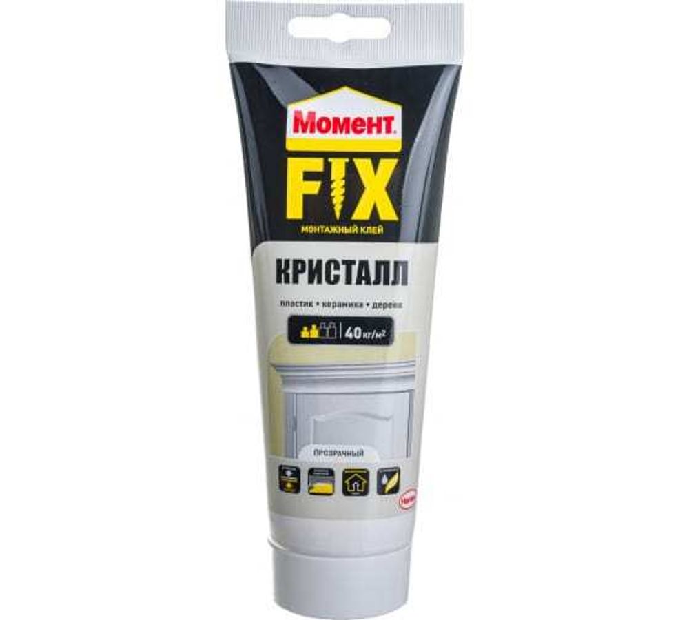 Клей Момент Монтажный 185гр FIX Кристалл