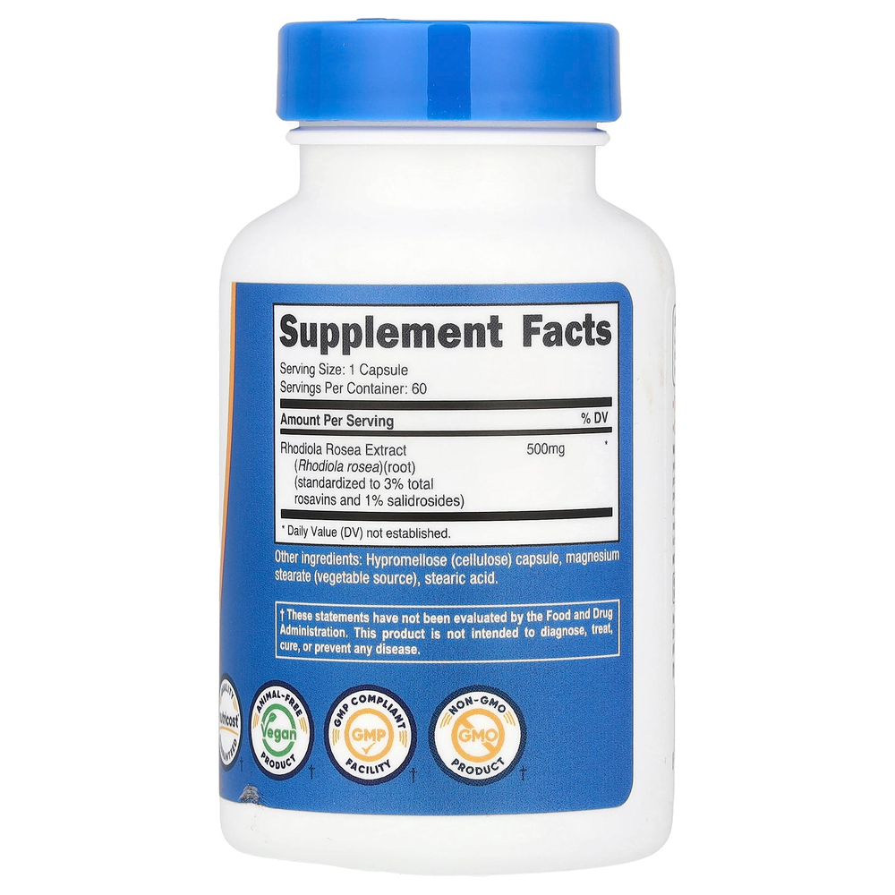 Nutricost, Rhodiola Rosea, 500 mg, 60 Capsules
