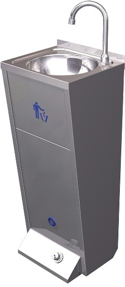 Умывальник с педалью для подачи воды нерж. сталь NOFER 13044.MINI глянцевый