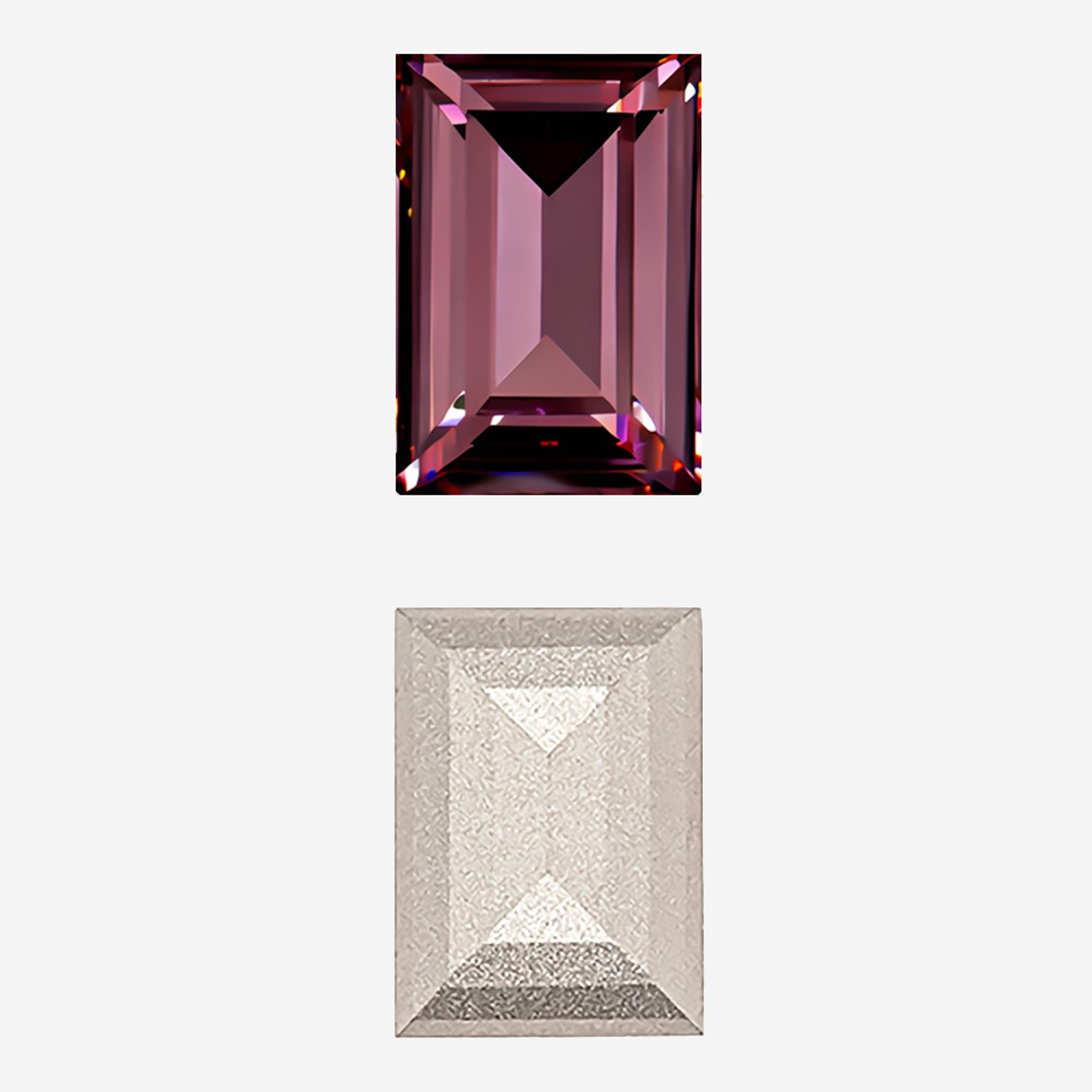 Кристалл Прямоугольник (Step Cut Fancy Stone), оттенок "Вересковый"/"Heather", 14*10мм