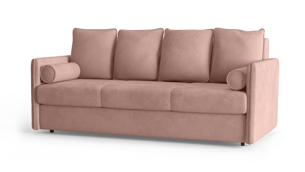 Диван Кардинал Лайт Vivaldi 27 208*94*80 см, Розовый Велюр Еврокнижка Фиеста