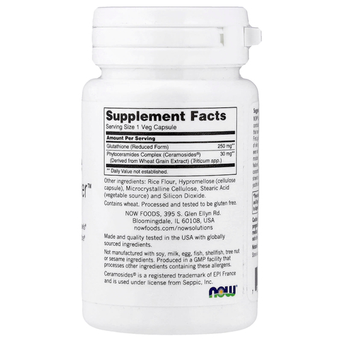 NOW Foods, Solutions, Glutathione Skin Brightener™, 30 растительных капсул