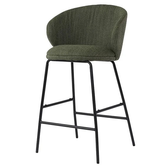Полубарный стул Comfy, 67 см, зеленая рогожка