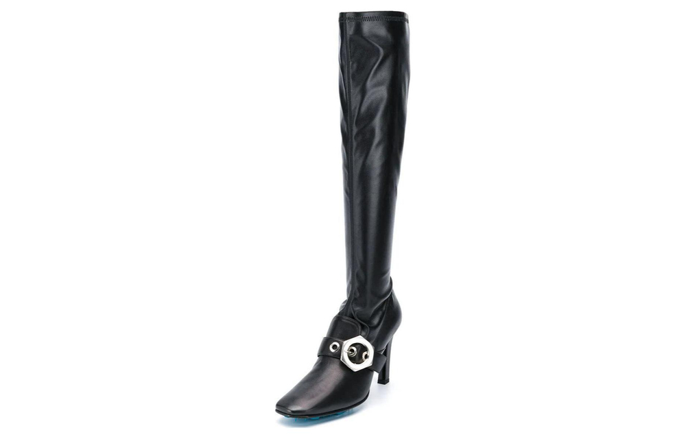 OFF-WHITE buckle-detail over-the-knee boots Women"s