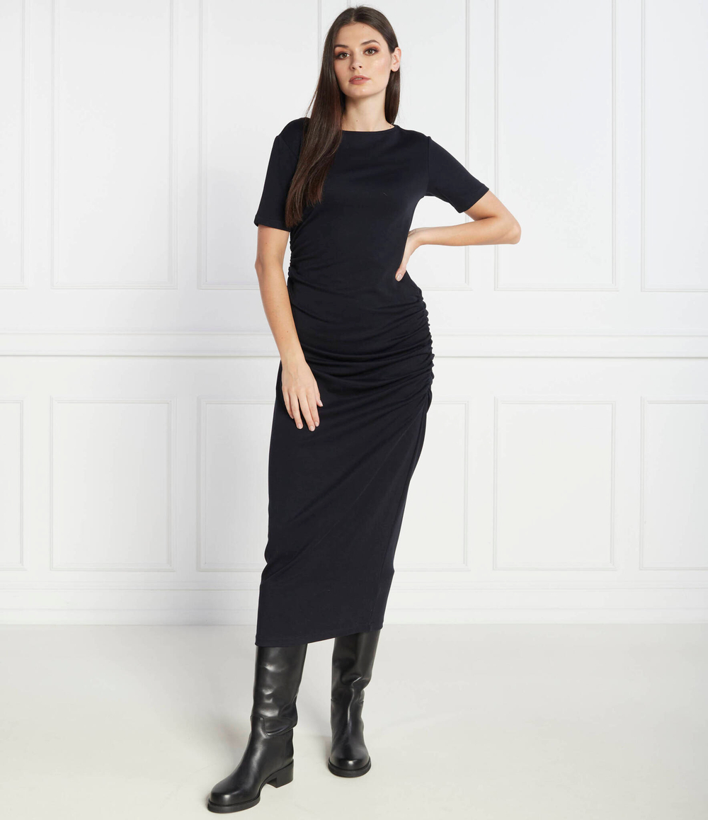 Платье SLASH NK ROUCHED Tommy Hilfiger - черный(WW0WW40289)