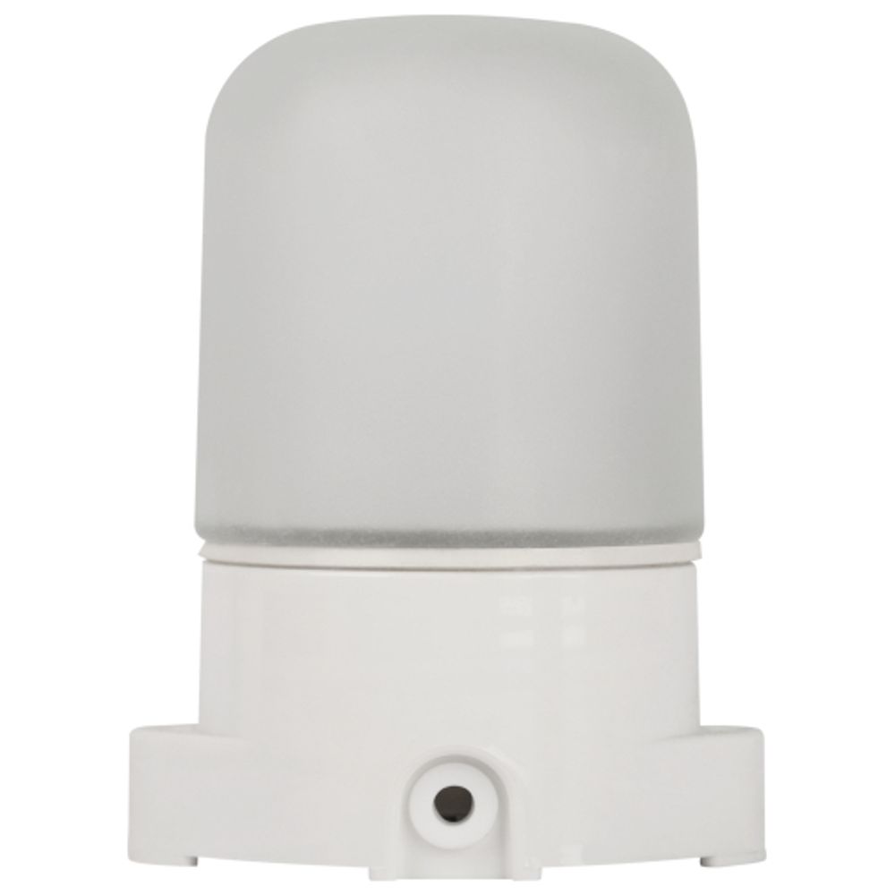 Светильник ЭРА НББ 01-60-001 для бани и сауны полиамид/стекло прямой IP65 E27 max 60Вт белый НПБ400 термостойкий