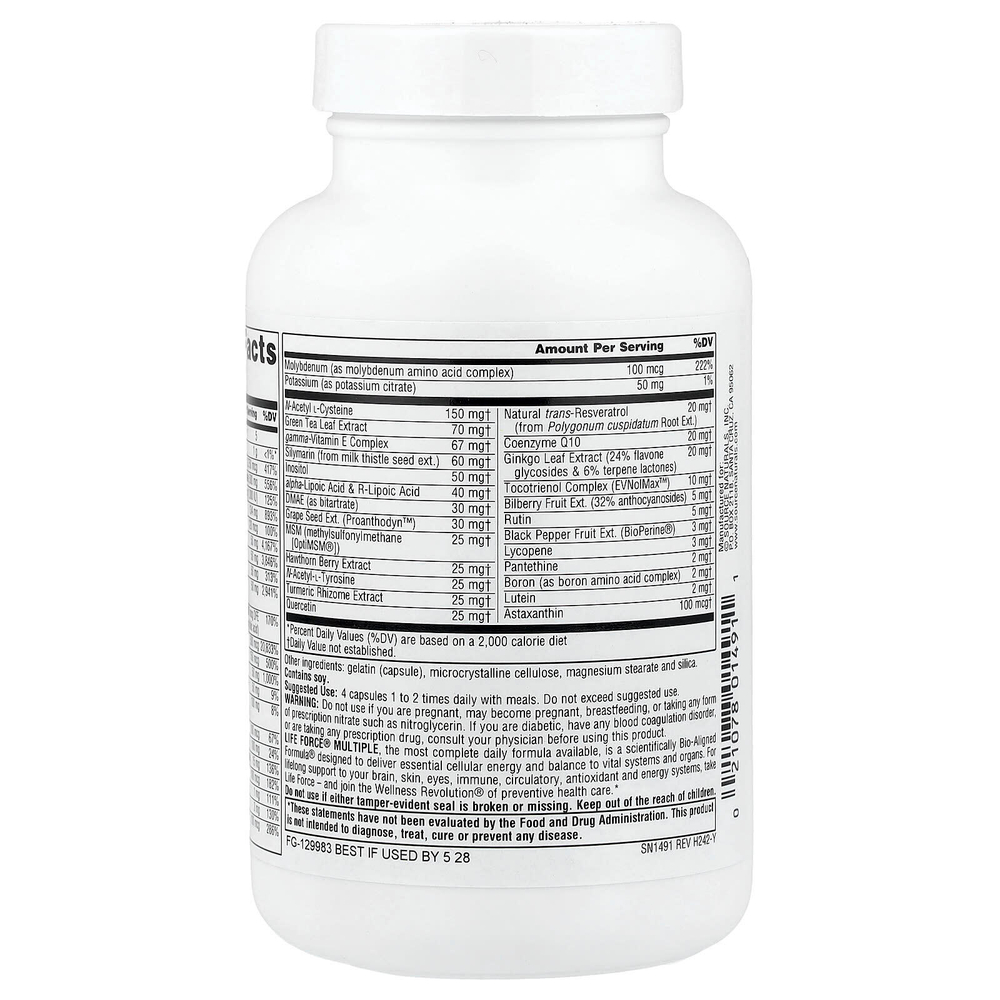 Source Naturals, Мультивитамины Life Force, без железа, 120 капсул