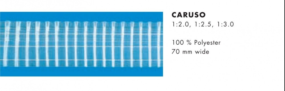 Шторная лента Bandex CARUSO 1:2.0, карандашная складка, цвет прозрачный (ширина 70 mm)
