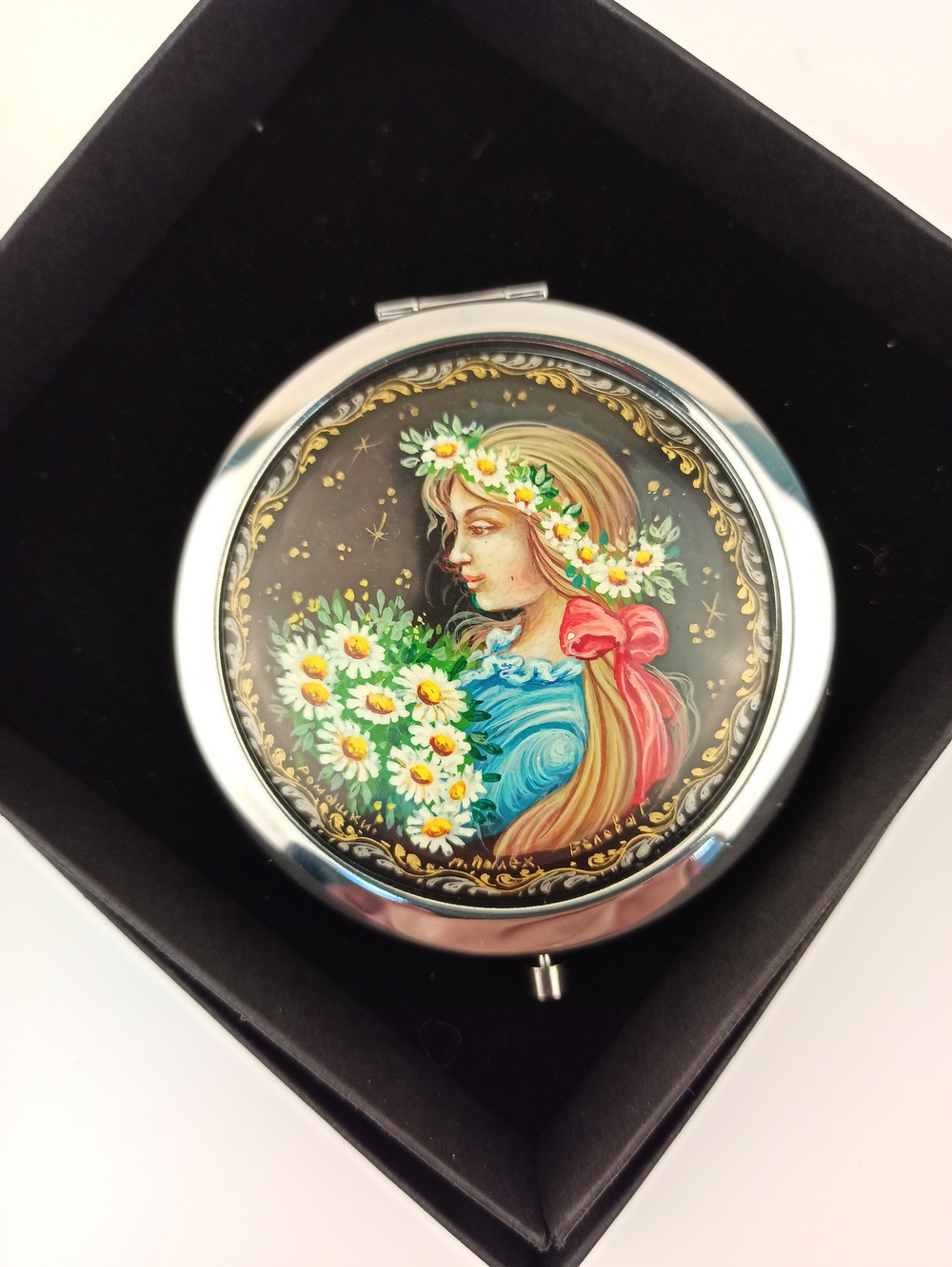 Ручное зеркало "Ромашки"   (худ. Белова)