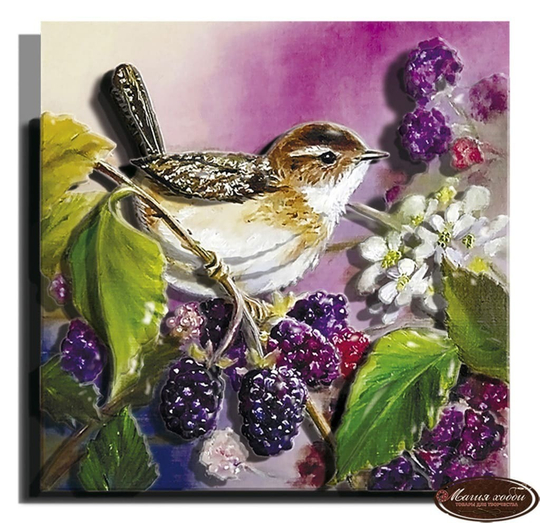 Папертоль РТ150102 "Летняя пташка"  12х12см.