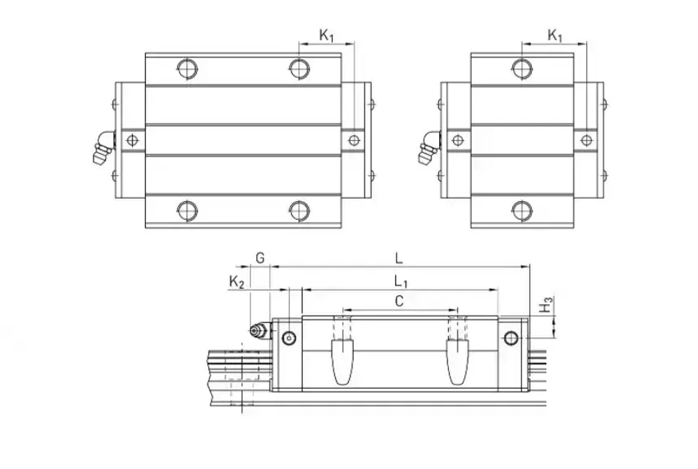 Модуль перемещения / Линейный подшипник качения/Каретка HCW35CCZAH (HGW35CCZAH) TECHNIX