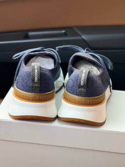 Мужские кроссовки Brunello Cucinelli синего цвета