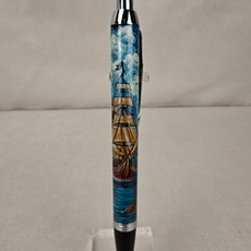 Ручка шариковая "Парусник" с ручной росписью Палех